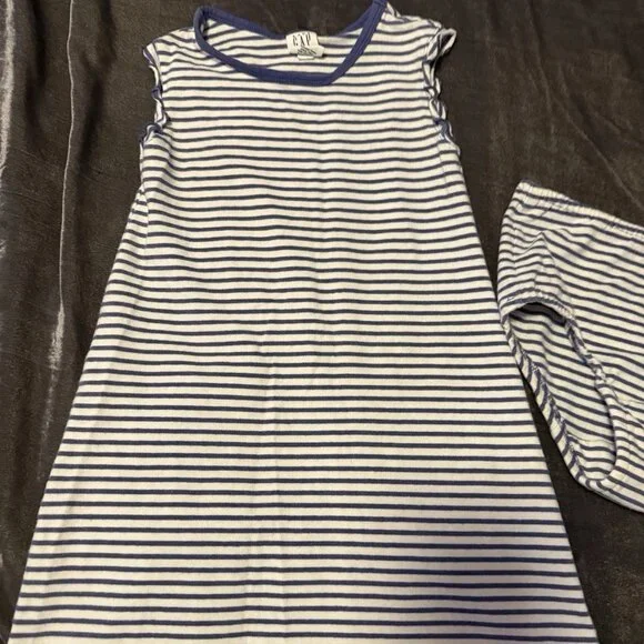 Vintage Y2K Baby Gap Striped Knit Sleeveless Dress & Matching Bloomers 3T - Picture 2 of 6